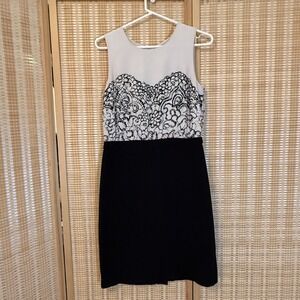 Loft Womens 4 Sleeveless Dress Colorblock Artsy Office Evening‎